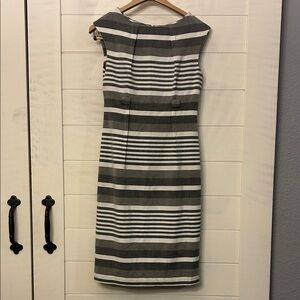 Calvin Klein Striped Gray and White Dress